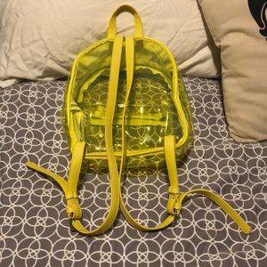 Neon yellow transparent backpack